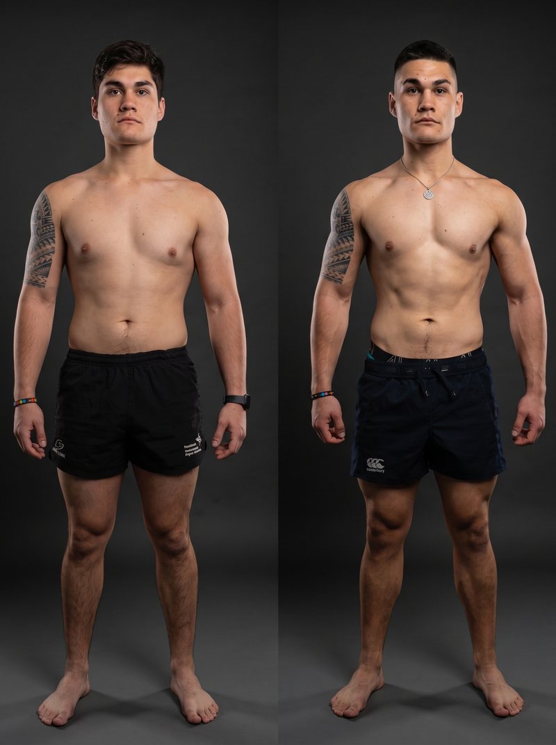 Dylan's physique transformation following The Alpha Method system